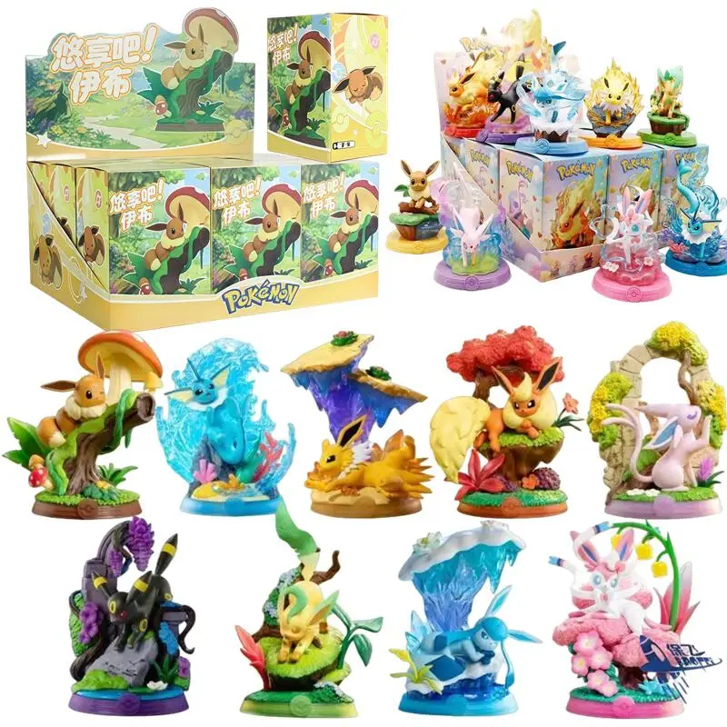 Pokemon Eeveelution Espeon Sylveon Glaceon Leafeon Vaporeon Umbreon Flareon Anime Figure Desk Decor Model Toys Xmas Gifts