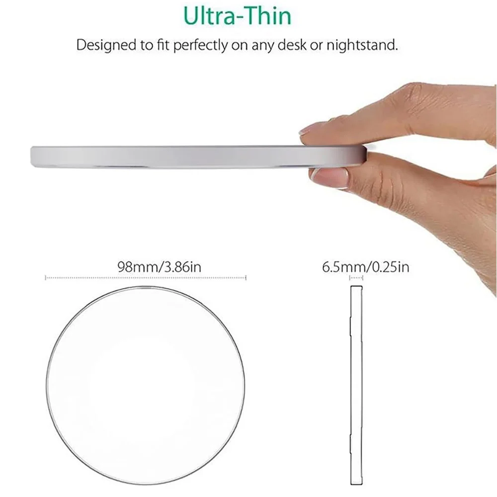 30W Mirror Wireless Charger Pad with LED Light Fast Charging for iPhone 17/16/15/14/13/12 Pro Max, Samsung S25  Xiaomi 17 15 14 view 6