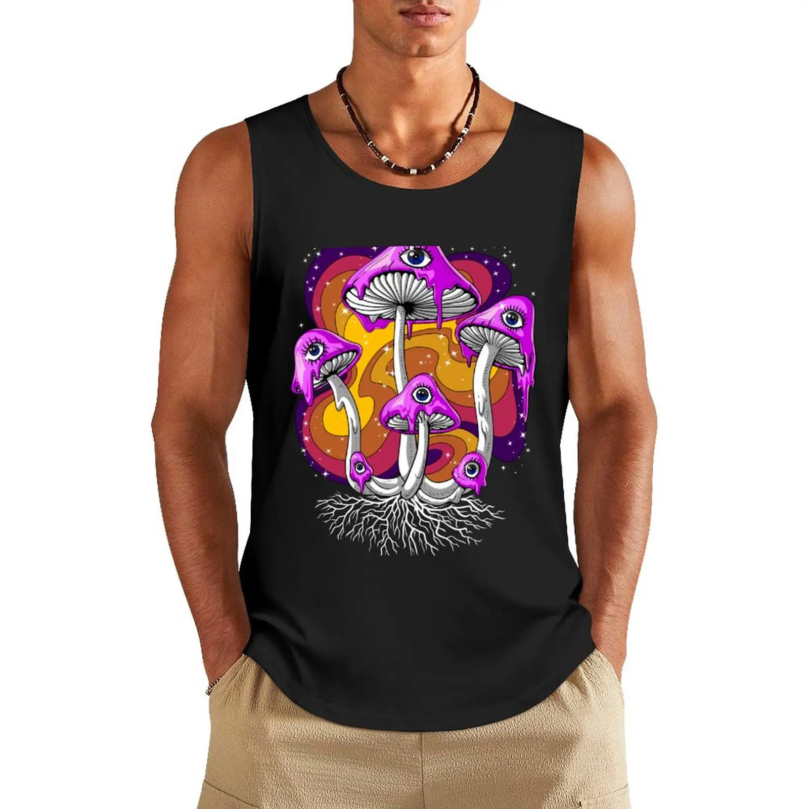 

Psychedelic Magic Mushrooms Tank Top men clothing gym accessories man men gym