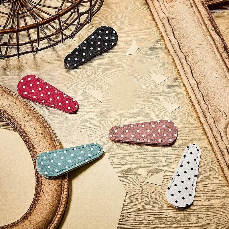 6 Pieces Embroidery Scissors Sheath Polka Dot Scissors Protective Cover Scissors Leather Sheath for Scissors Protection