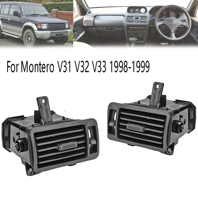 3 szt. Zestawy wylot klimatyzacji na deskę rozdzielczą samochodu do Mitsubishi Pajero Montero V31 V32 V33 1998-2016 centralny Grill odpowietrznik