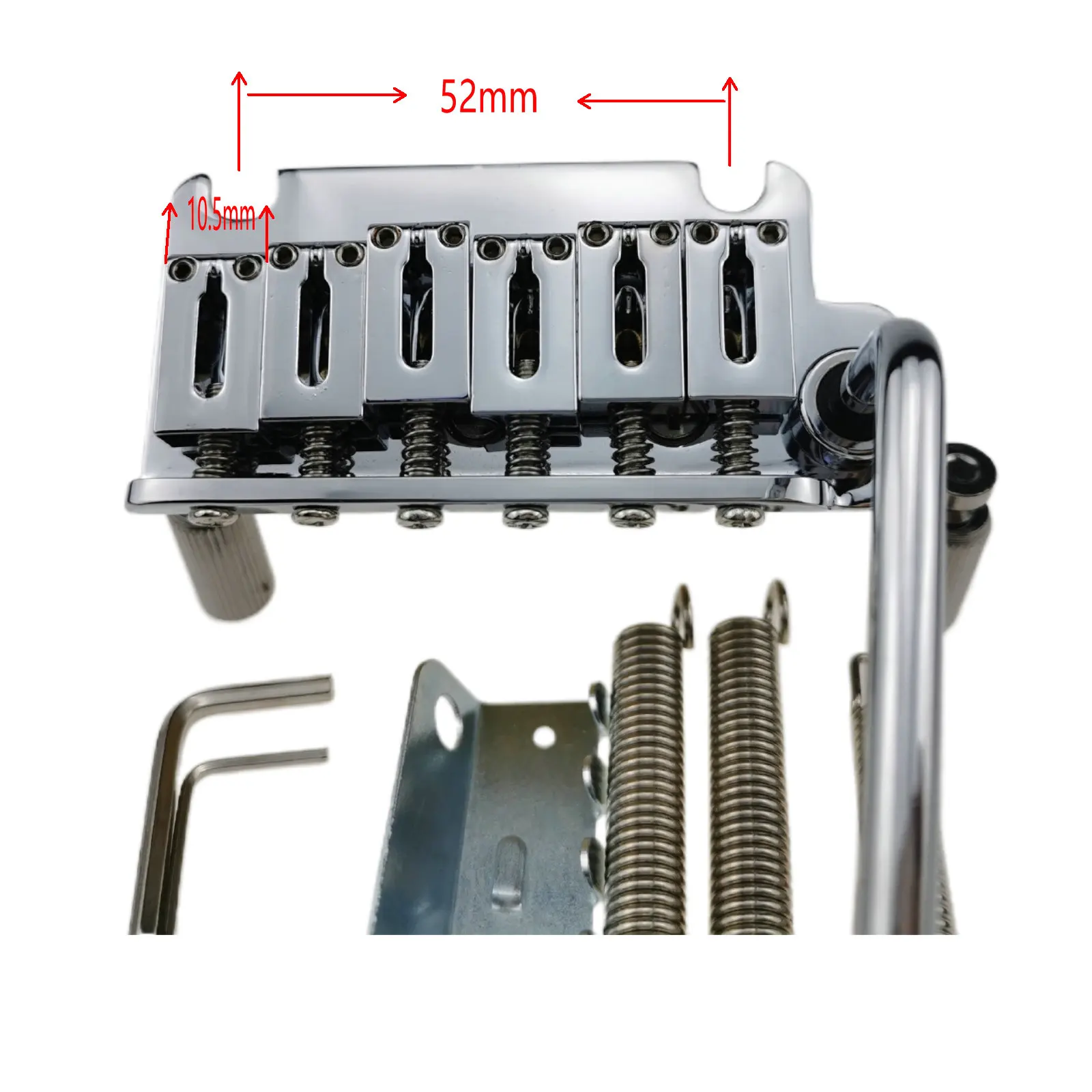 

STGuitar 10.5mm 52mm Guitar Bridge 2-Point Single Rock Tremolo Bridge System Brass Material For