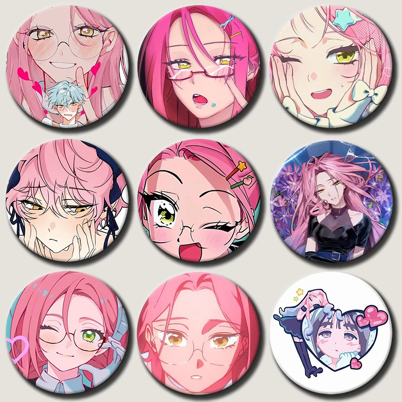 Anime Peripheral Alien Stage Button Pins for Backpack Decor Cartoon Character Mizi Round Brooch Clothes Accessories Jewelry Gift