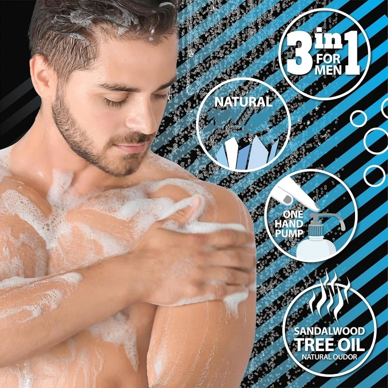 Long-lasting Fragrance Exfoliating Body Wash Deep Cleans Smooths Oil Control Moisturizing Shower Gels Bath for Men