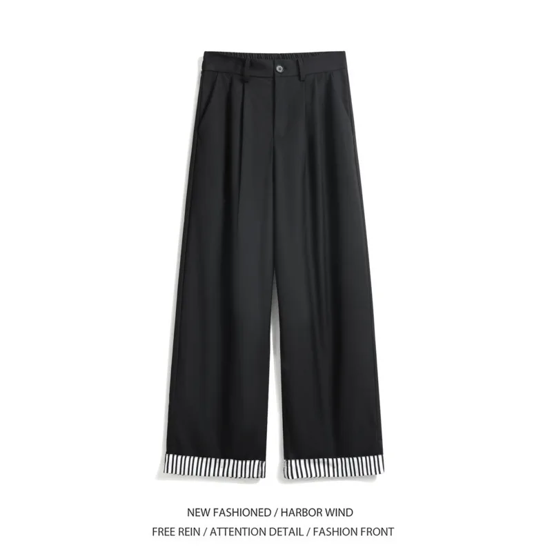 Grey Black Suit Pants Men Fashion Society Mens Dress Pants Korean Loose Casual Wide Leg Pants Mens Office Formal Trousers 4XL