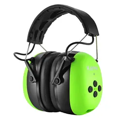 Hearing Protection Music Headphones Bluetooth 5.0 Safety Headset Noise Earmuffs with Rechargeable 1500mAh Battery for Mowing