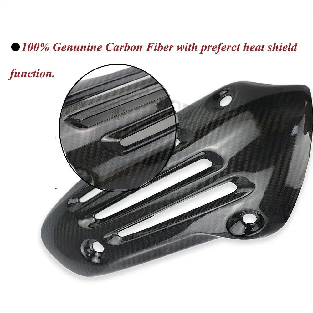 Motorcycle Real Carbon Fiber Uitlaatpijp Uitlaat Cover Isolatie Hitte Protector Shield Voor VESPA SPRINT PRIMAVERA LXV150 ABS