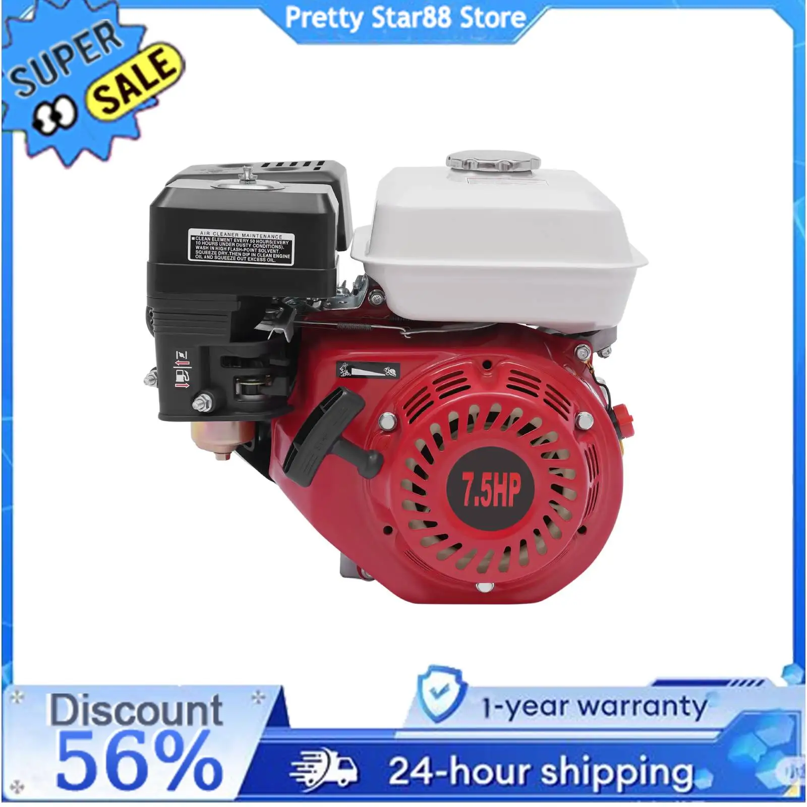 Moteur à essence du générateur 7.5HP 5,1KW sans couture 25 °   Cylindre simple incliné 4 temps pour appareils agricoles et sauvegarde domestique