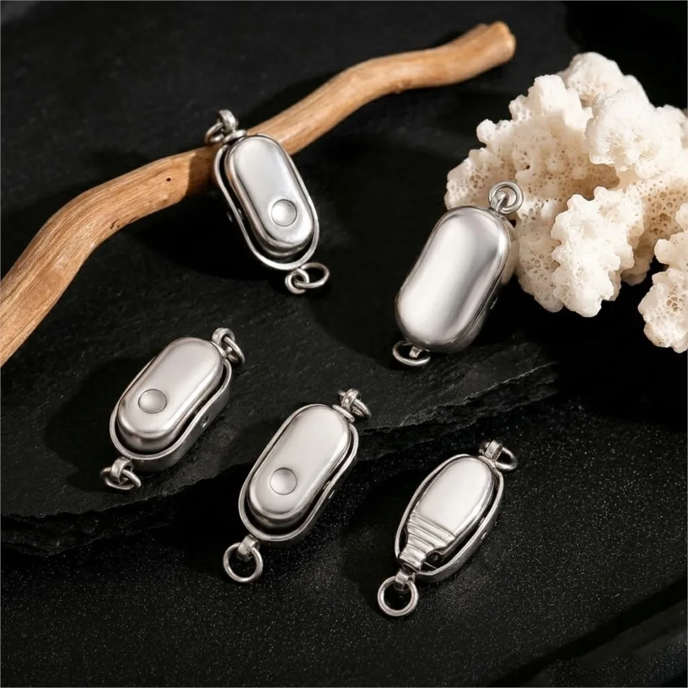 2/5Pcs Stainless Steel Peanut Shape Clasp Chain Connector Buckle DIY Pearl Bracelet Necklace Jewelry Making Accessorie Wholesale view 3
