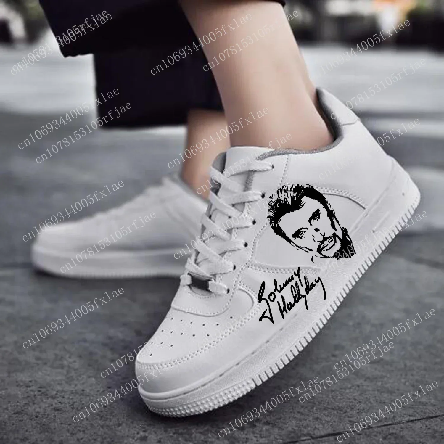 Johnny Hallyday AF-Zapatillas deportivas de baloncesto para hombre y mujer, zapatos planos de alta calidad con cordones de malla, calzado hecho a medida