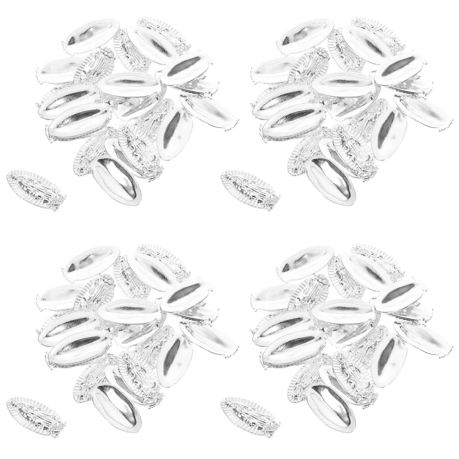 100Pcs Metal Alloy Buddha Nail Charms 3D Relief Embossed Nail Art Decoration Accessories for Manicure Supplies