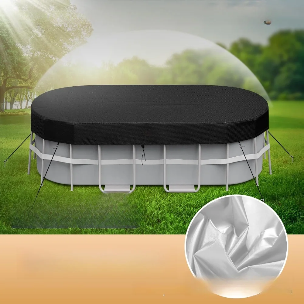 Capa retangular para piscina, protetor à prova d'água para piscinas ovais e infláveis acima do solo, tamanhos de 7x10 a 10x16 pés