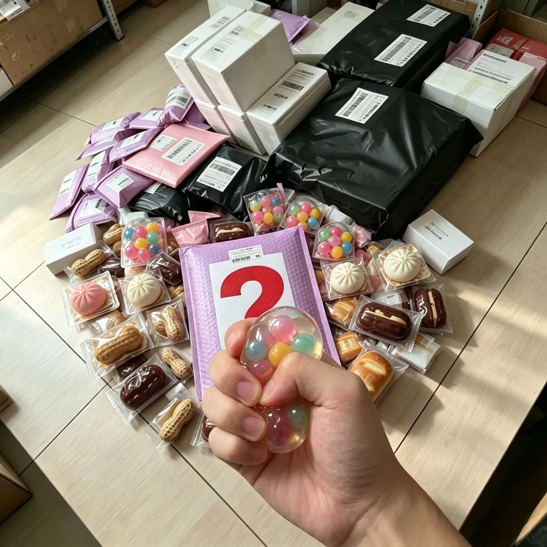 OO 100+Pcs Surprise Box Toys Novelty Stress Relief Assorted Squishy Figures Blind Box Fun Mystery Fidget Stress Relief Surprise view 2