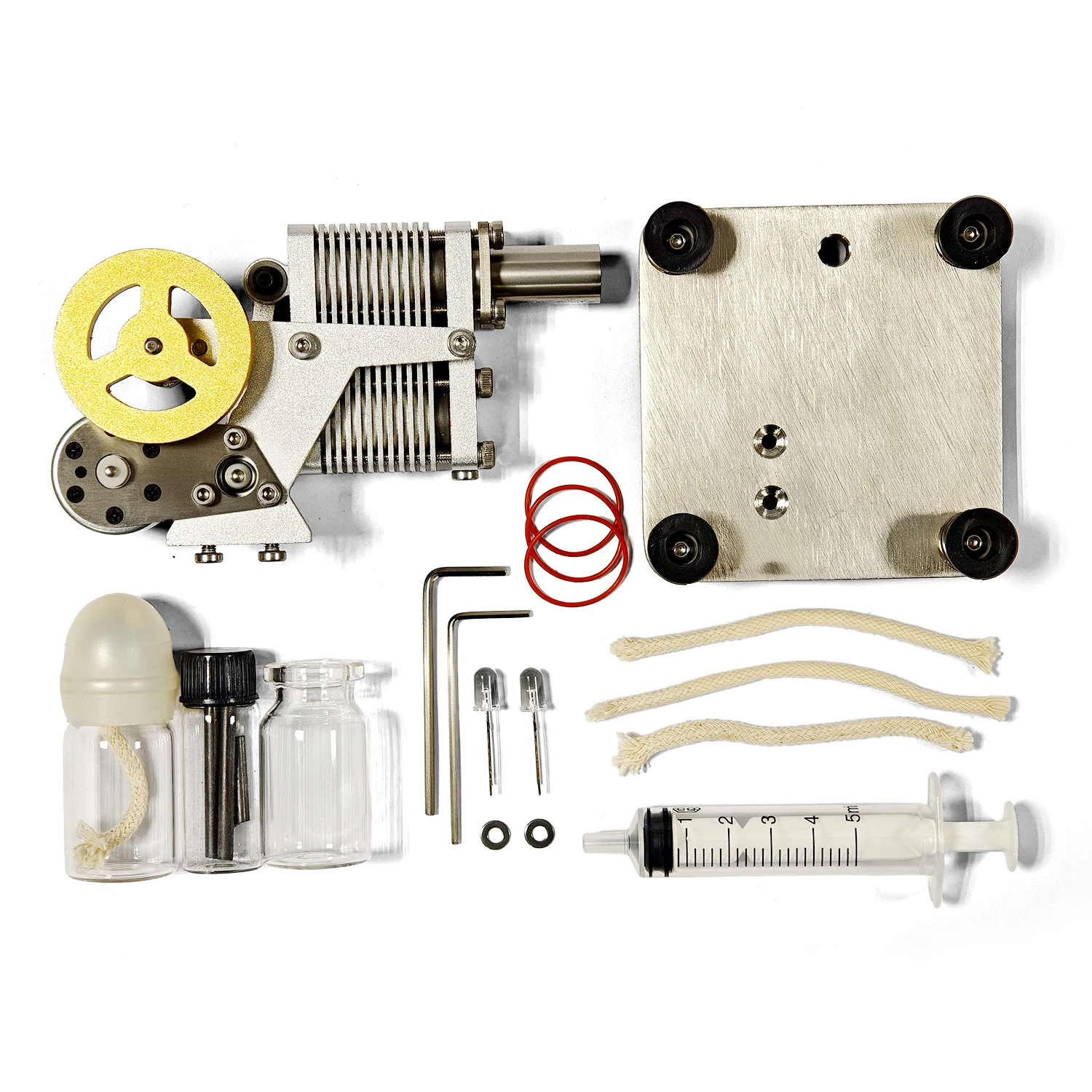 

Full Metal Stirling Engine Model DIY Loose Parts Assembly Kit External Combustion Steam Physics Science Educational Man Toy Gift