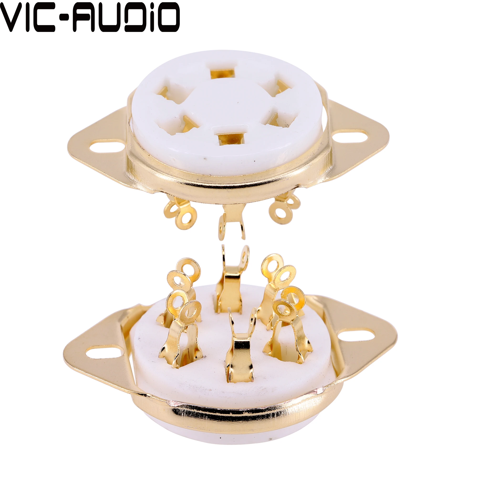 6Pin Tube Socket GZC6-2 Ceramic Gold Plated For VT57 VT58 6D6 RK49 6C6 WE310 310A Vacuum Tube Socket Amplifier HIFI DIY