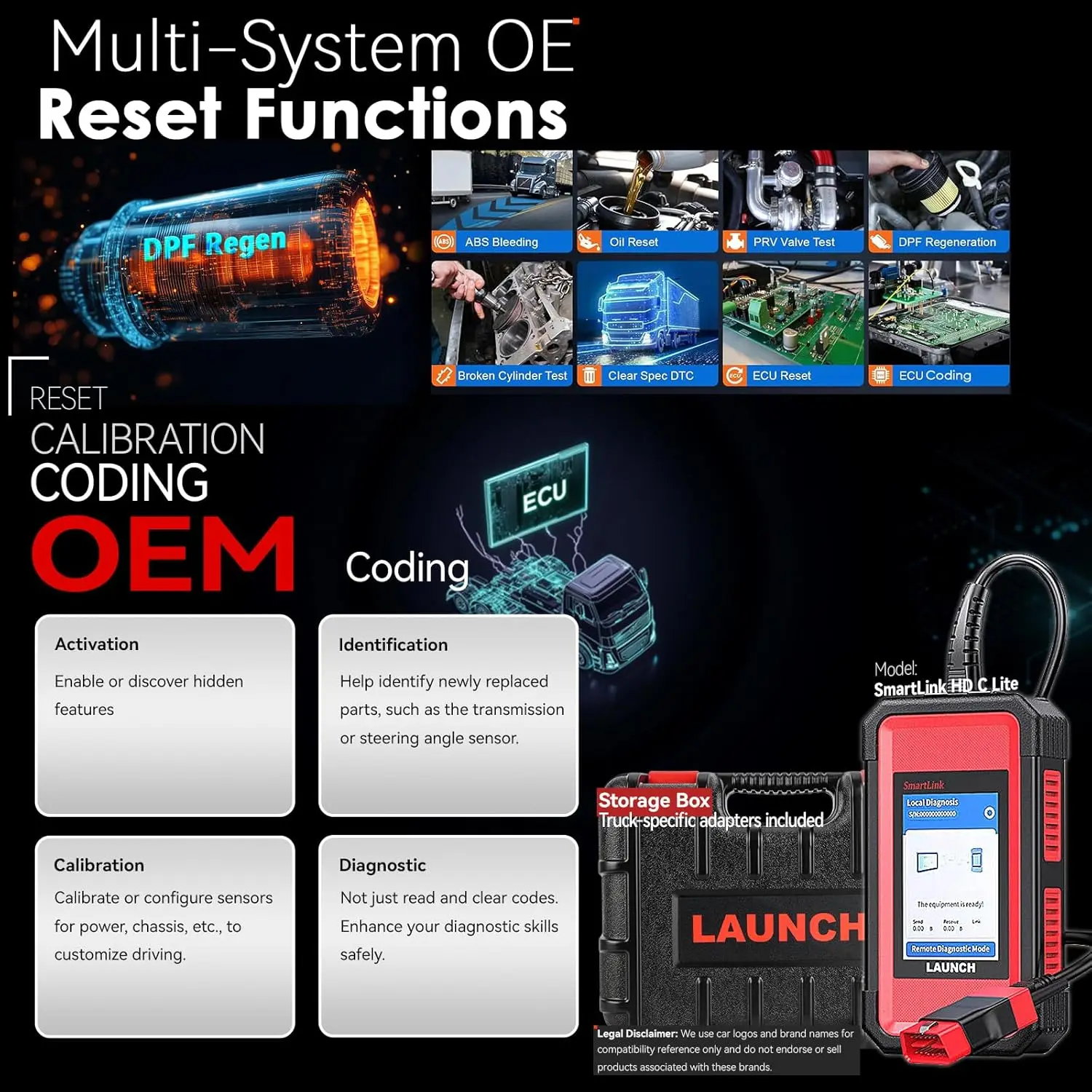 LAUNCH X431 SmartLink C HD LITE SmartLink V2 Heavy Duty Module for PRO TT/PRO V5.0/PRO DYNO/PROS V5.0/IMMO PLUS