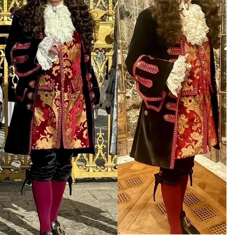 18th Century Men's Medieval Victorian Costume Rococo Baroque Court Prince Luxurious Suit Halloween Outfit Custom Made