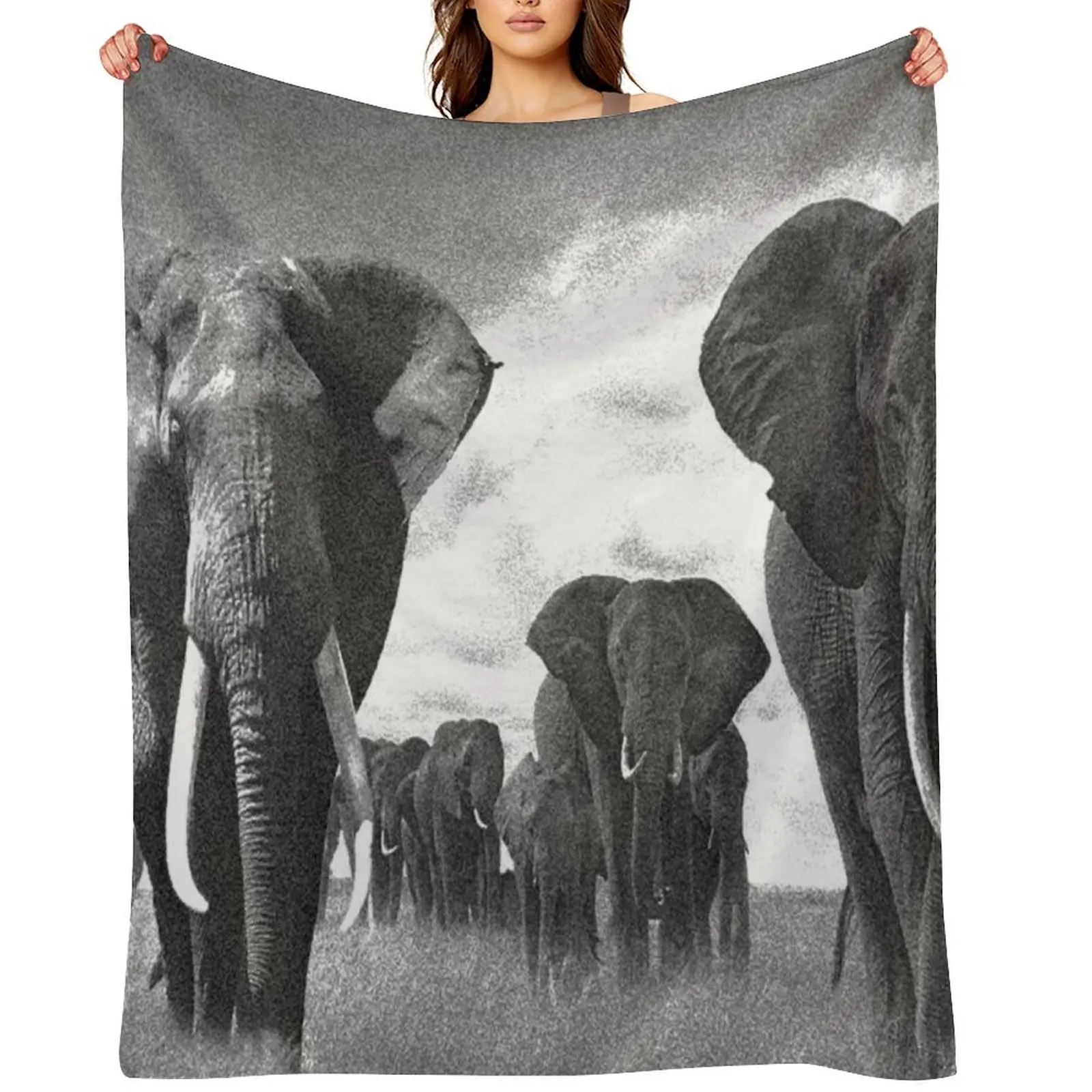 

Black and white elephants by pahanw Throw Blanket Softest christmas gifts Soft Plush Plaid Blankets For Baby Blankets