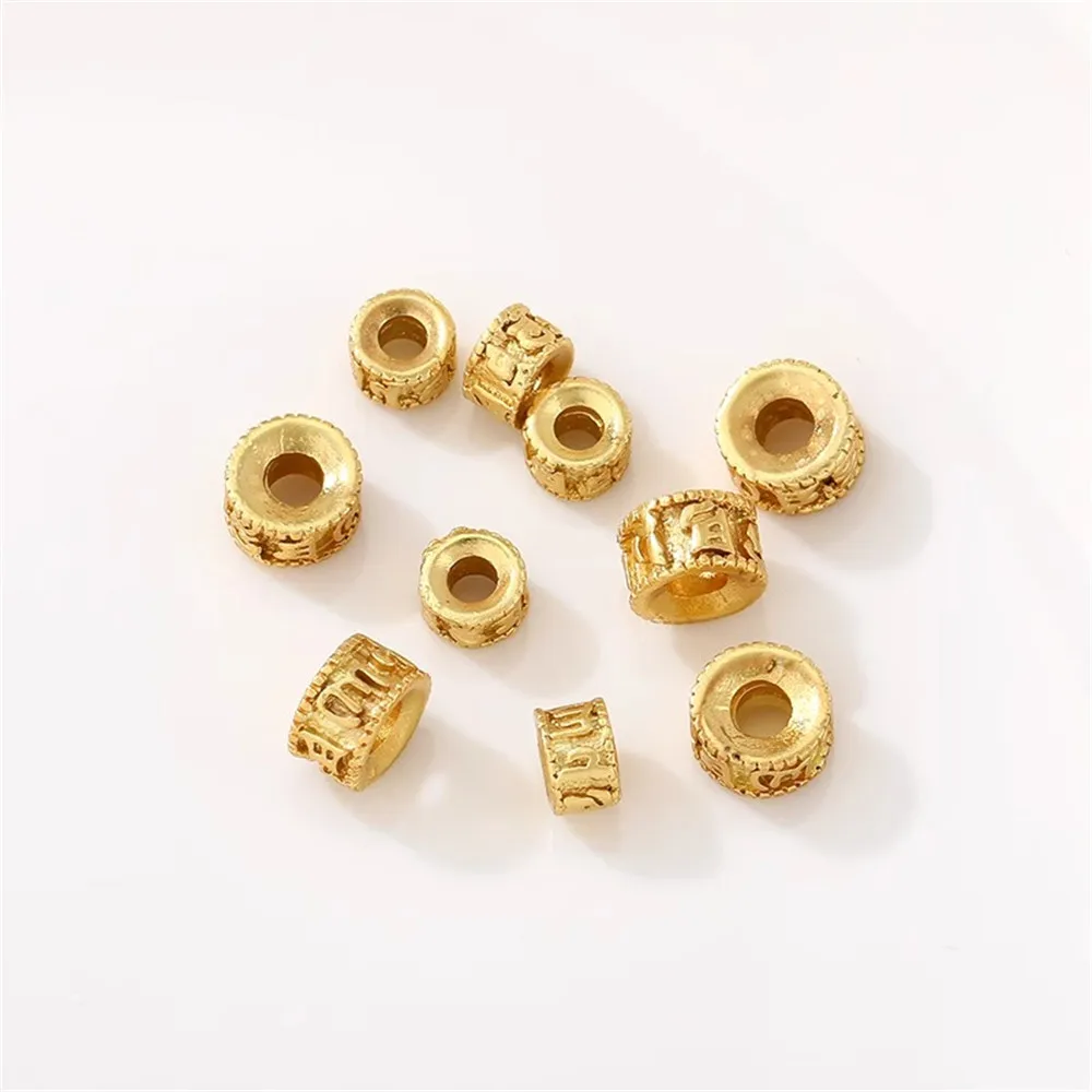 

Shajin Six Character True Word Pillar Hole Beads Handmade DIY Handmade Bracelet Separation Bead Jewelry Material Accessories