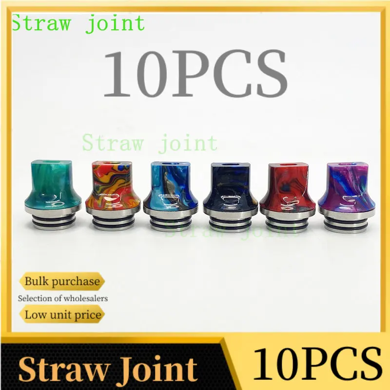 10PCS 810 Random Color Stainless Steel Resin Straw Joint