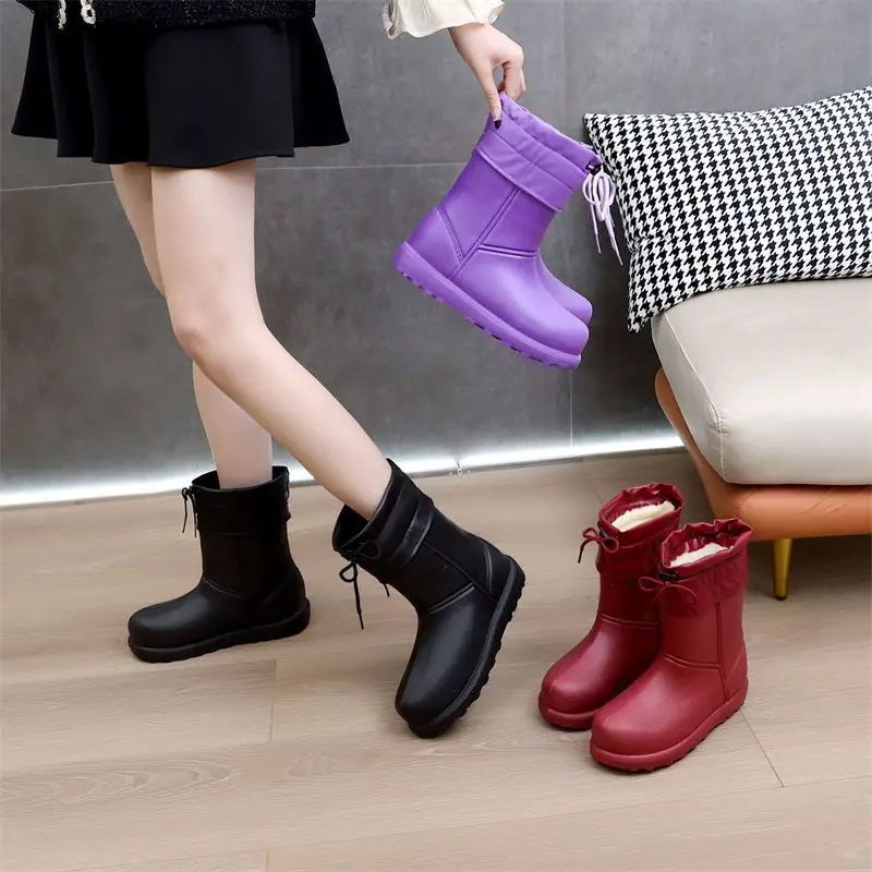 Winter Boots Women Anti Slip Rain Shoes EVA Trend Lightweight Soft Outdoor Fishing Thick Sole Waterproof Fashion Daily Wear