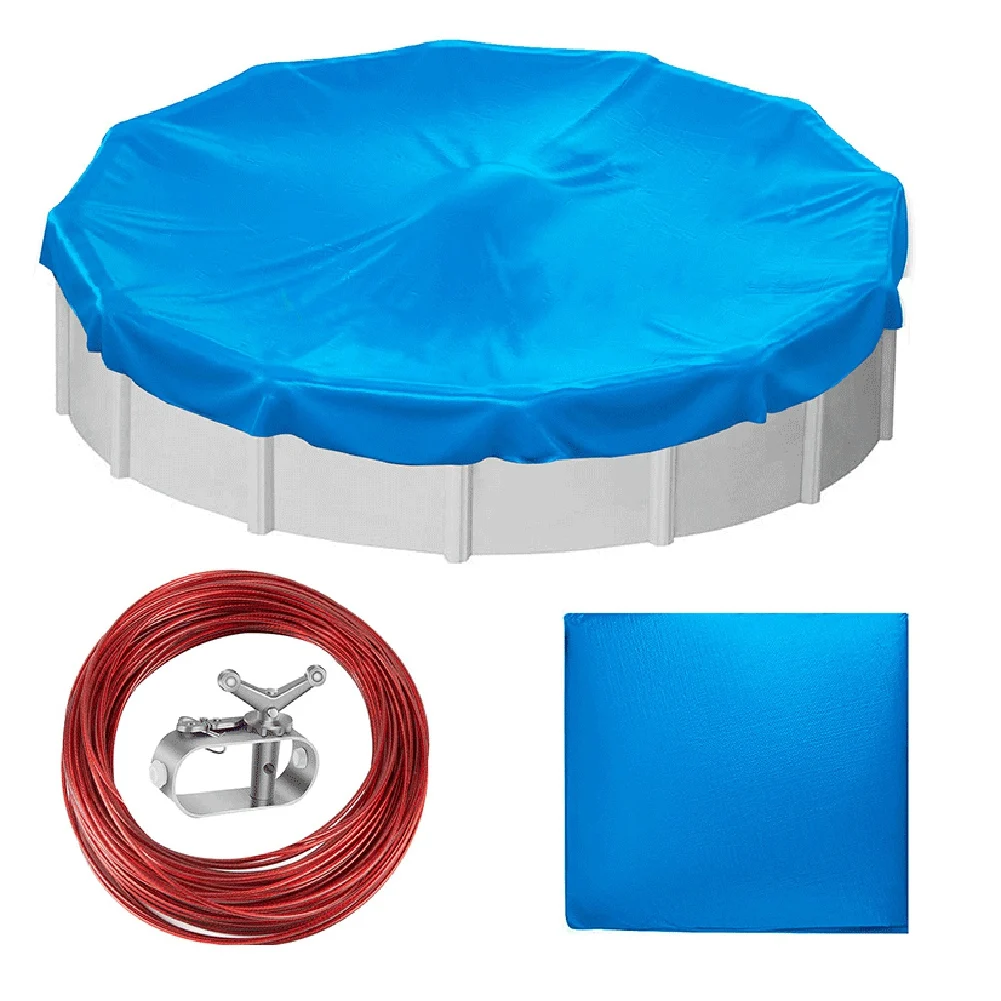 

12FT Round Pool Cover,Solar Covers for Above Ground Pools,Pool Cover Protector with Pool Cover Winch and Cable