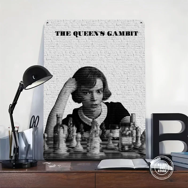 The Queens Gambit 3D Texture Metal Poster Customized Wall Art Tin Sign Gift for Mancave Living Room Decorations Funny Signs Home