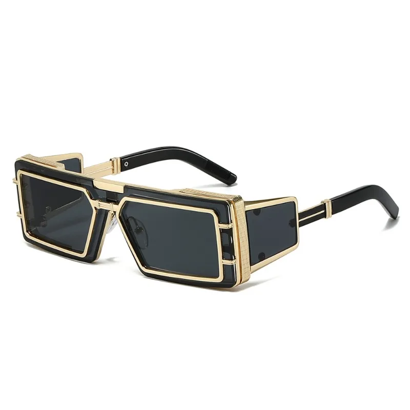 

New Fashion Sunglasses Men Future Technology Advanced Metal Square Punk Wind Sunglasses Ins Personality Outdoor Street Shootin