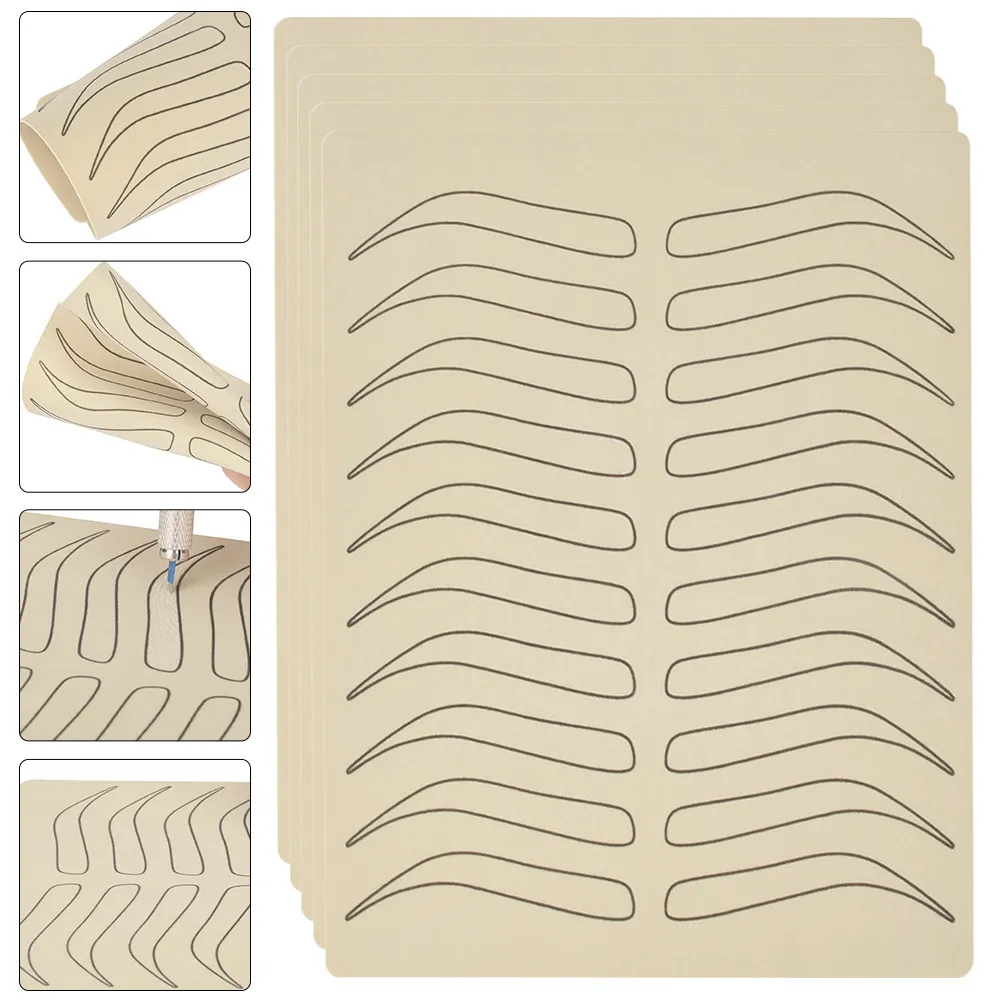 5Pcs Eyebrow Practice Skin Supple Silicone Tattooing Training Skin for Beginners Professional Microblading Practice