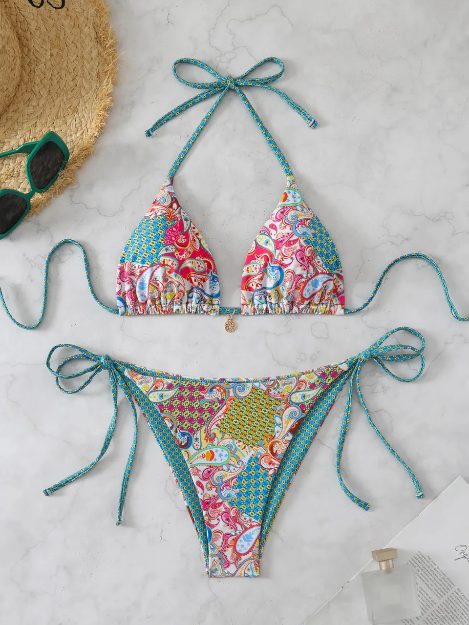 النساء الرسن سلسلة البيكينيات 2026 مثير ملابس سباحة مطبوعة الإناث مبطن البرازيلي ملابس السباحة الاستحمام لباس سباحة بحر #4