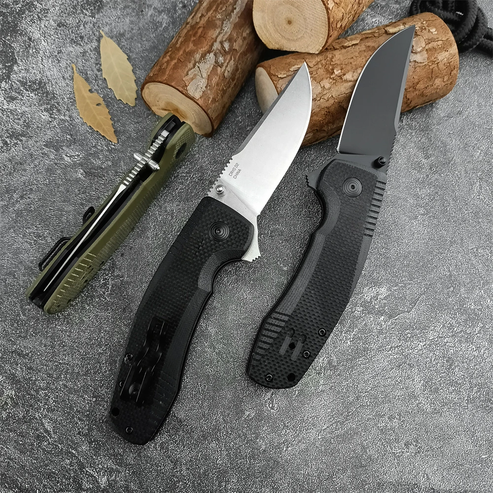 

Tactical Folding Knife 3.31 Inch D2 Sharp Blade Green G10 Handle Outdoor Hunting Knife Survival Knife Camping Portable Knife