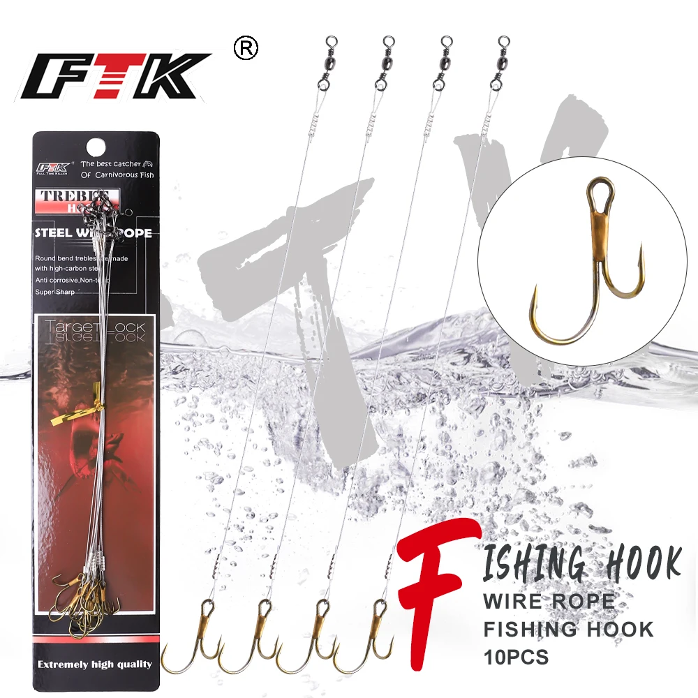 

10 шт., рыболовная леска из нержавеющей стали