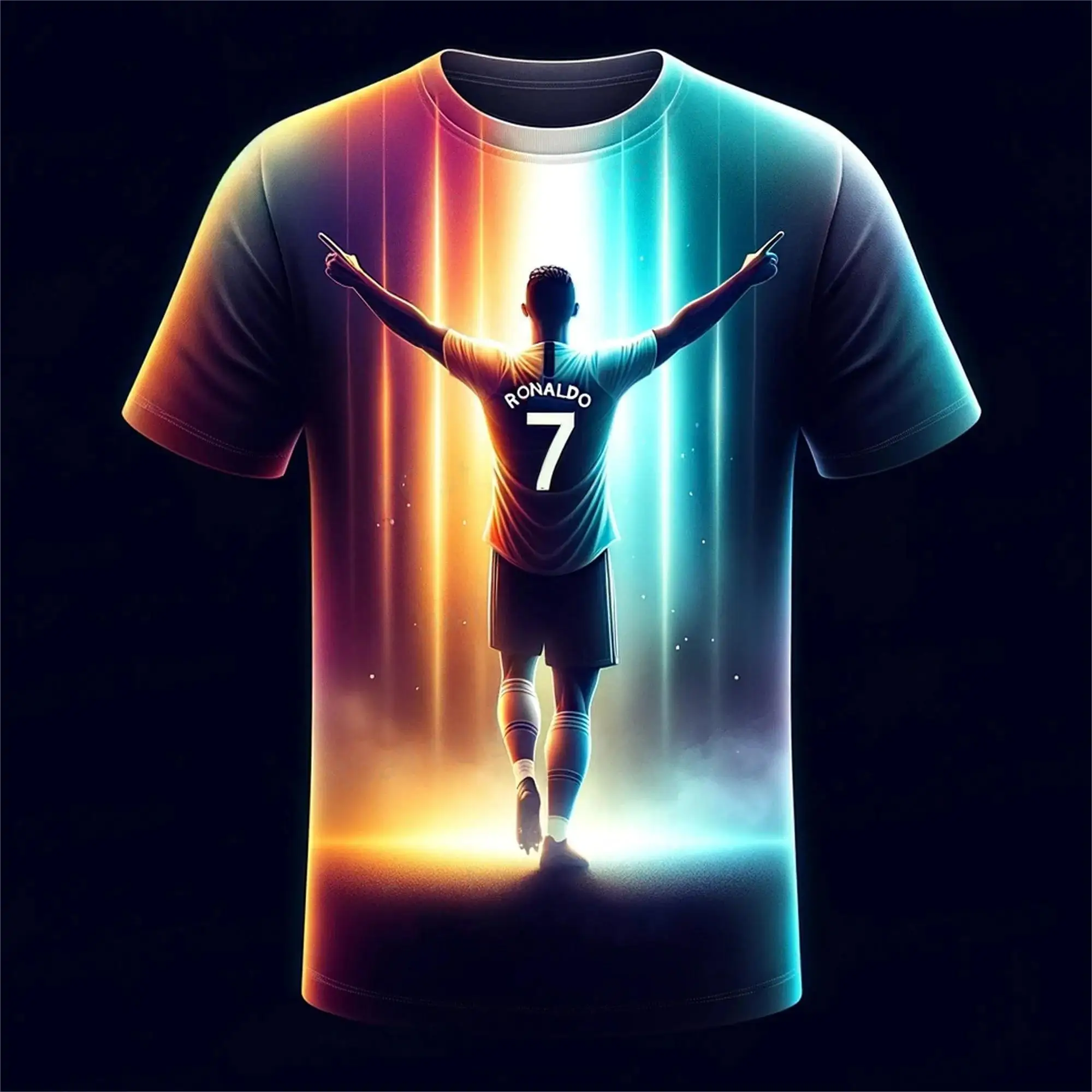 Summer T-Shirt 2024 New - New SIU Special 7 CHATGPT Smart Design Edition Football Shirt Set for Kids and Adults