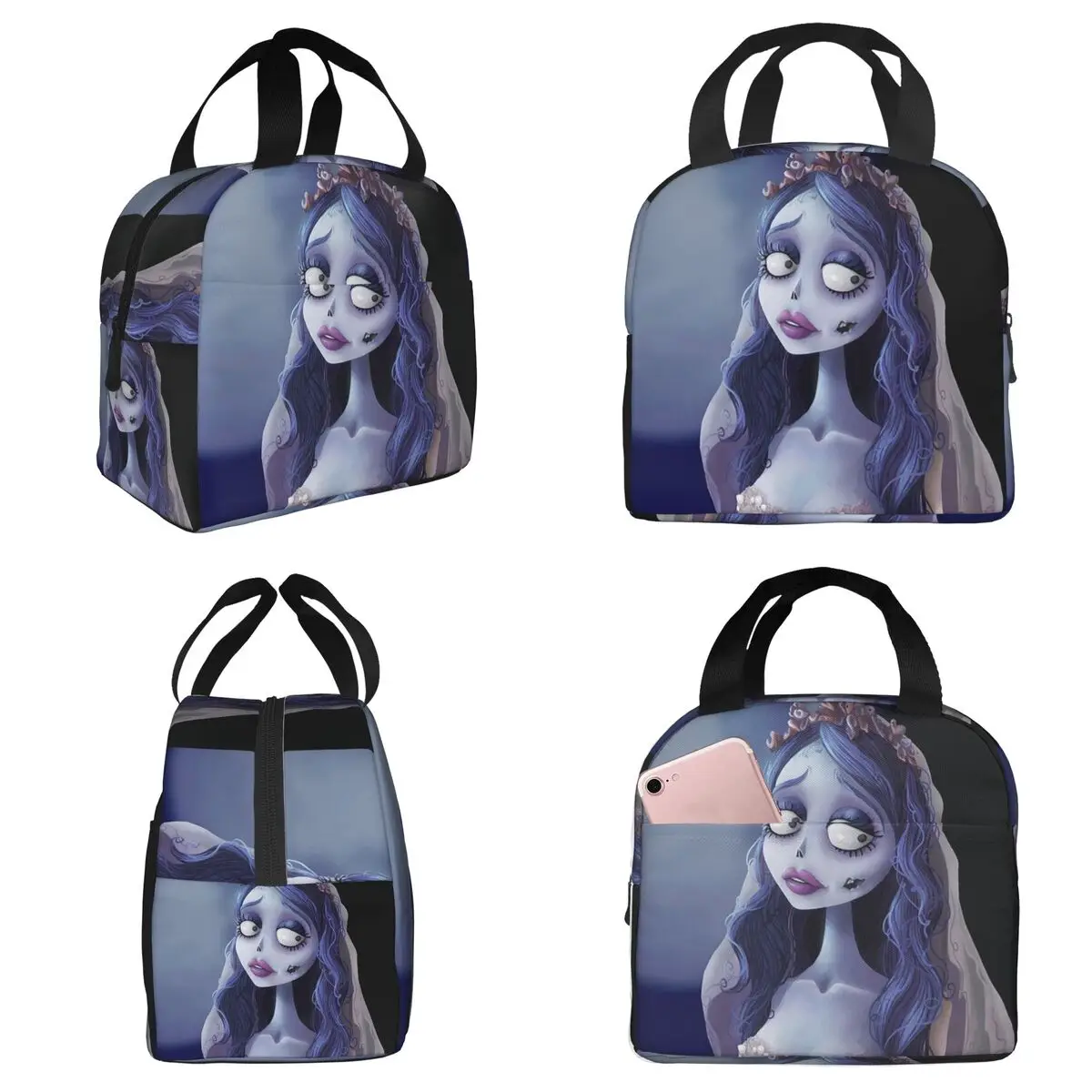 Emily The Corpse Bride Insulated Lunch Bag for Kids School Cooler Thermal Food Box Tote Portable Lunch Boxes Container