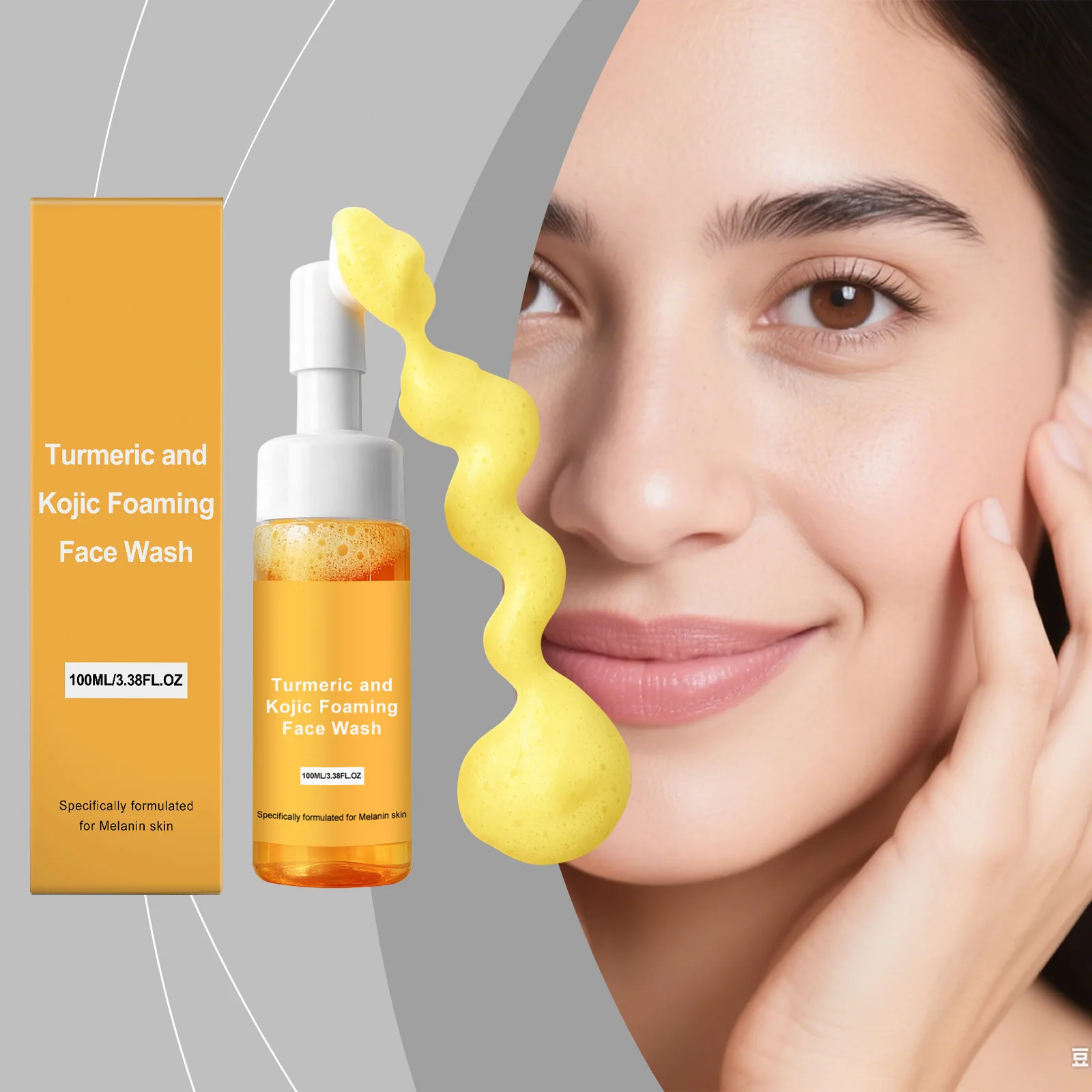 

Turmeric Foam Cleansing Moisturizing Mild Refreshing Deep Cleansing Oil Control Moisturizing Firms skin Skincare