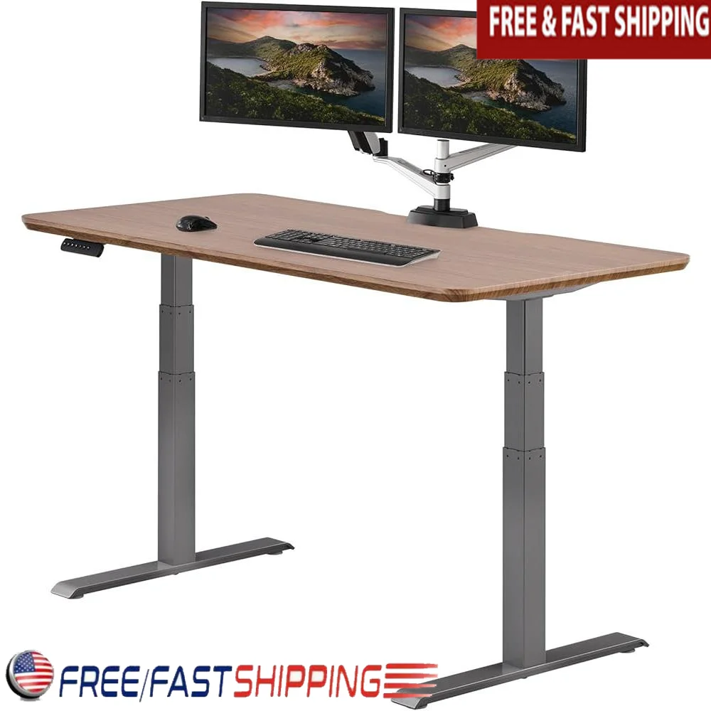 

Electric Standing Desk Adjustable Height Dual Motor Memory Presets T-Style Legs Ergonomic Home Office Gaming Desk Quick Setup