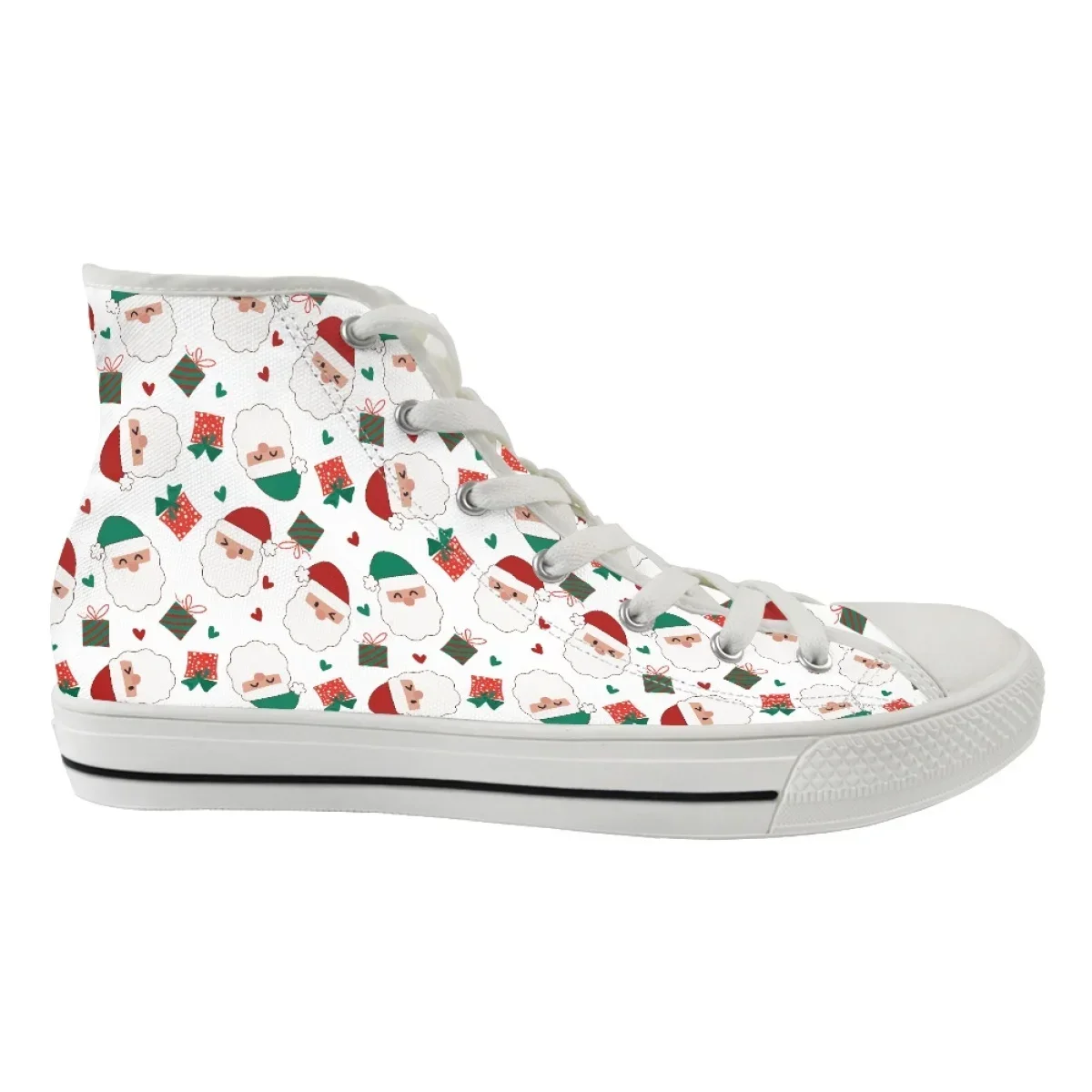 Mannelijke Kerst Hoge Top Canvas Schoenen Klassieke Wilde Skelet Schoenen Cool Comfortabele Graffiti Kant Sneakers