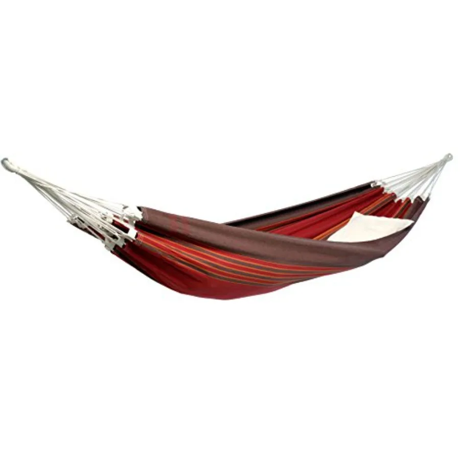 Paradiso Hammock for outdoor relaxation, recycled cotton/polyester blend, natural beige, ultra-durable double weave, 142 L x 68