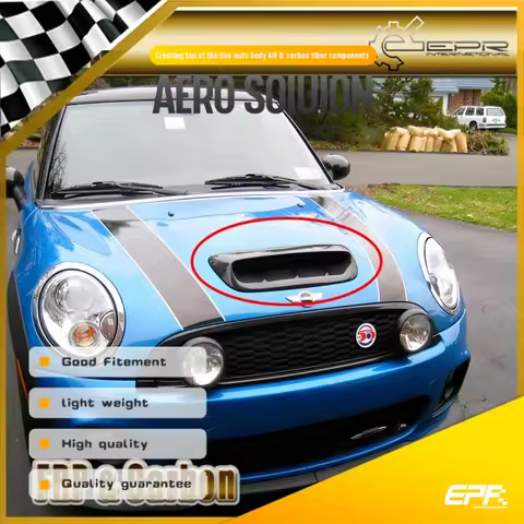 Auto car Type DG Carbon Fiber hood scoop carbon replacemenet car styling air flow intake vent cover For MINI COOPER S R53 2006