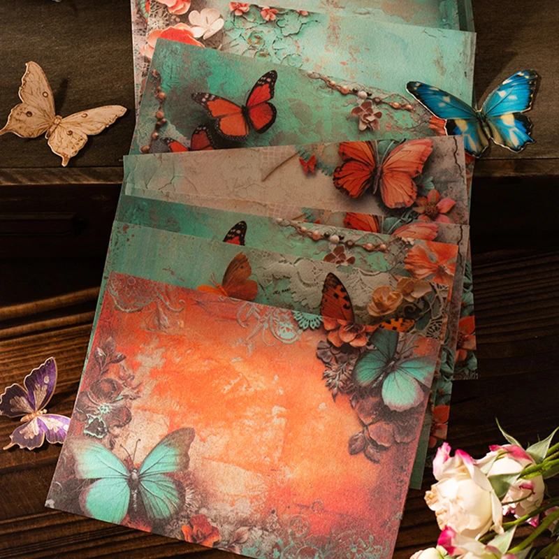 30 Sheets Colorful Butterfly Background Craft Paper, Vibrant Butterfly Patterns & Soft Backdrops, Thick Texture for Journal DIY