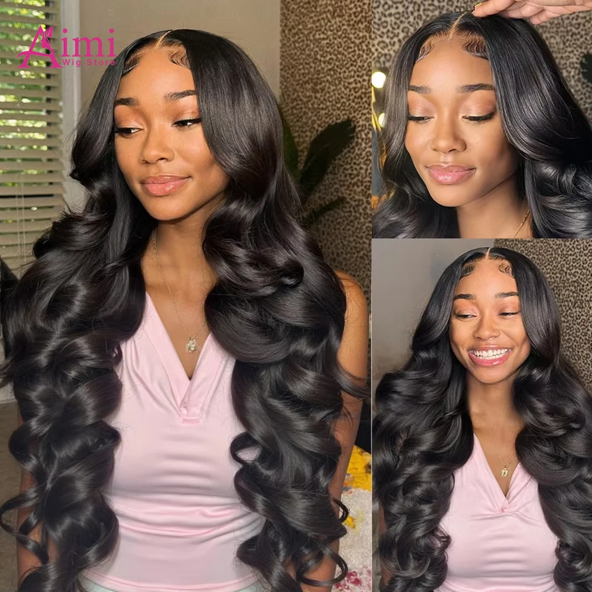 40 Inch Body Wave Lace Front Wig 13x6 200 Density Natural Black Brazilian Water Wave Human Hair Wigs For Women Pre Plucked Lace