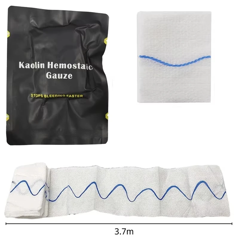Tactical First Aid Bandage for Outdoor Camping Kaolin Hemostatic Non-woven Fabric with Chitosan Gauze Sheet