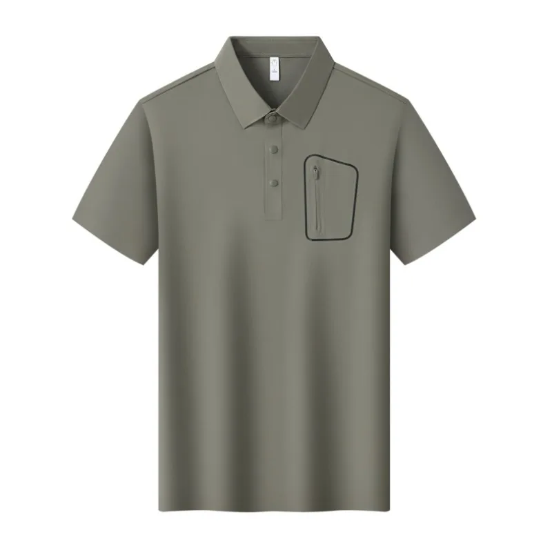 Couple Outdoor Skateboarding Sweat Absorbing Quick Drying Tshirt Summer Lightweight Breathable Fashion Trend Ice Silk Polo Shirt