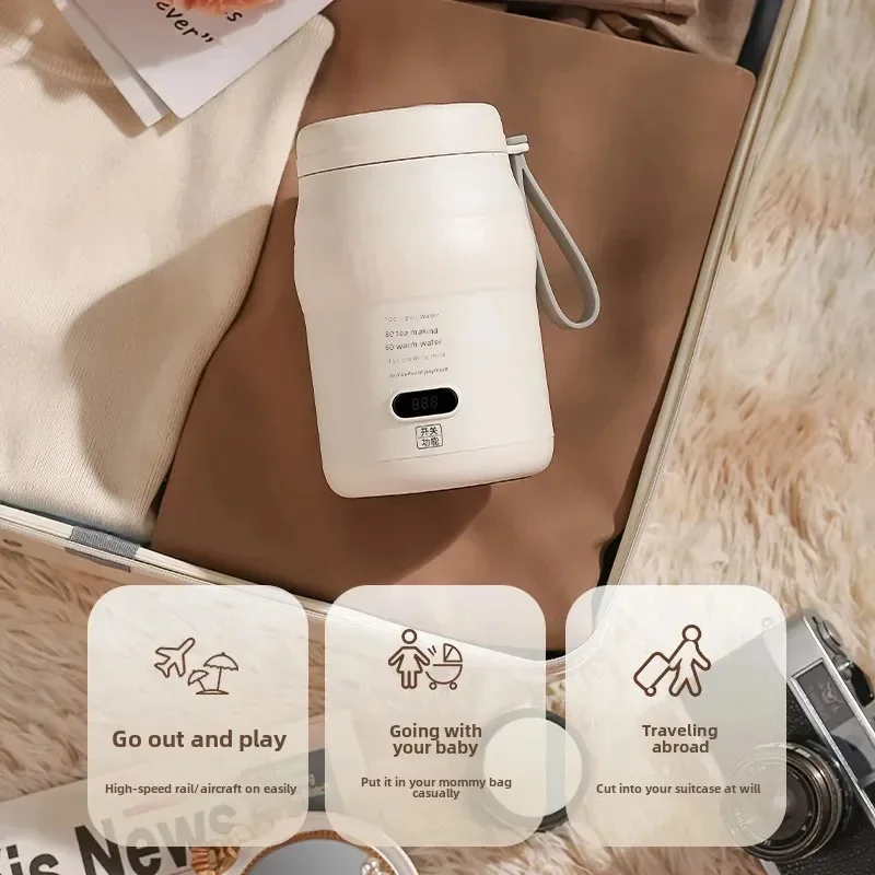 2025 New 500ml Smart Multifunctional Electric Cooker LCD Temperature Display Electric Kettle Portable USB Thermos Coffee Cup