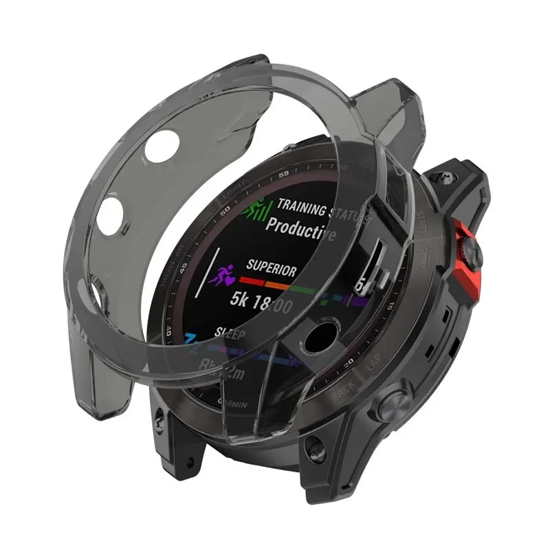 Transparent TPU Watch Shell For Garmin Fenix 8 47mm 51mm AMOLED Solar Non Yellowing Hollow Shockproof Front Protector Soft Case