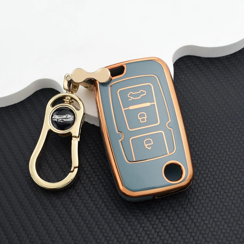 Car Key Fob Case for Geely Emgrand EC7/EU7/GC5/GC6/EC8/EC718/EC715 - Protective Key Cover Holder with Key Chain Auto Accessories view 5