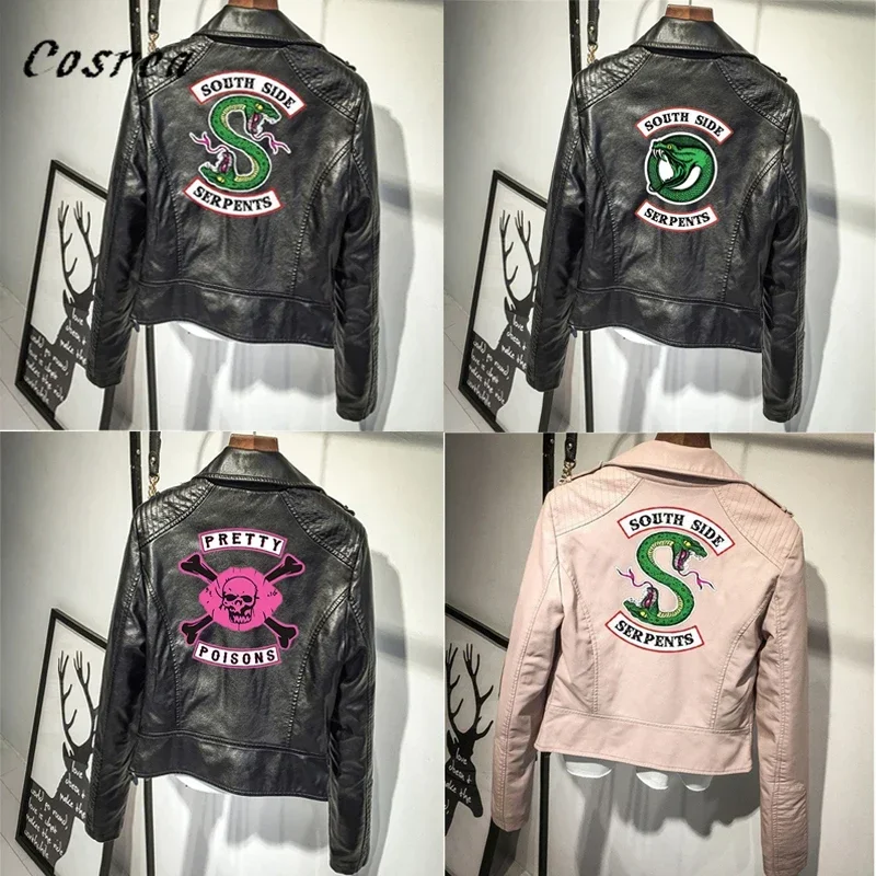 SN88 Jacket Riverdale Coat South Side Serpents Riverdale Southside PU Leather Jackets Serpents Streetwear Leather Outwear Co%#2@