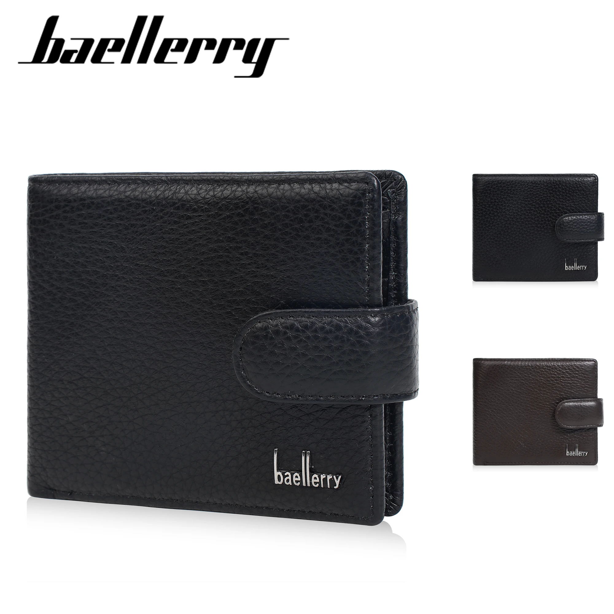 [First Layer Cowhide] 1Pcs-Baellerry Fashionable Men's Short Genuine Leather Wallet, Made of First Layer Cowhide, Slim and Simple Retro Wallet, Christmas and Halloween Holiday Gift