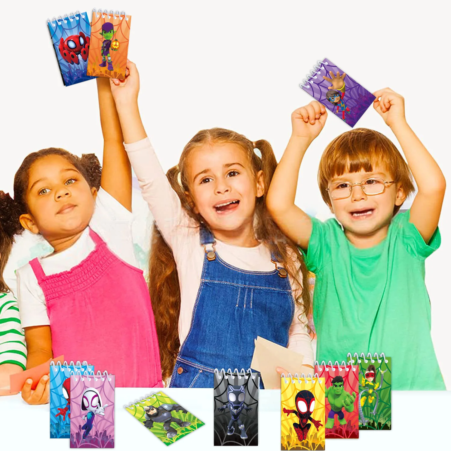 Cartoon Mini Q-Style Spider Pocket Notebook, Portable Notepad, Pocket Journal for Students, Birthday & Holiday Gifts
