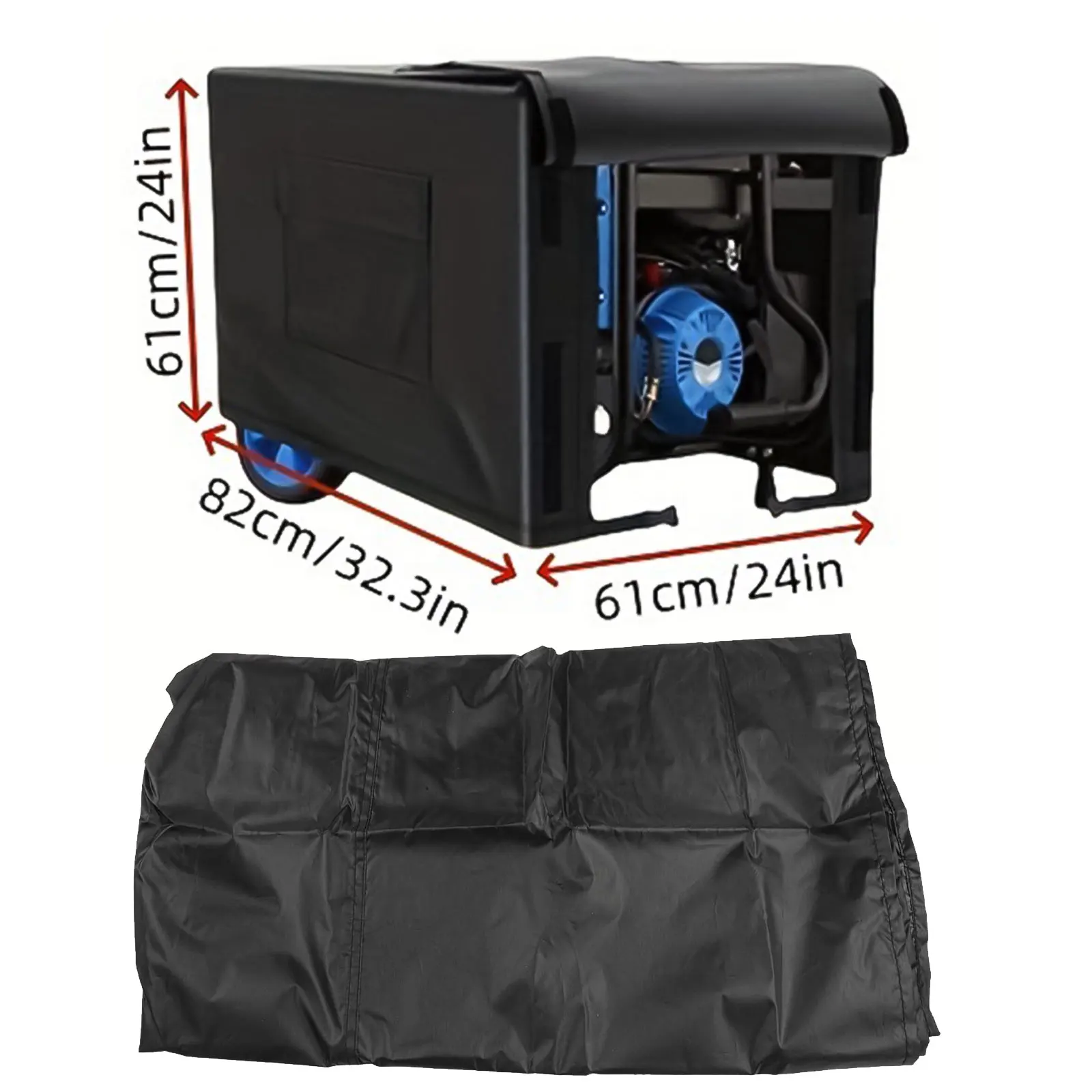 Weather Resistant Cover Portable Generator Cover Outdoor Use Reinforced Handle Design Spacious Pocket For Tools